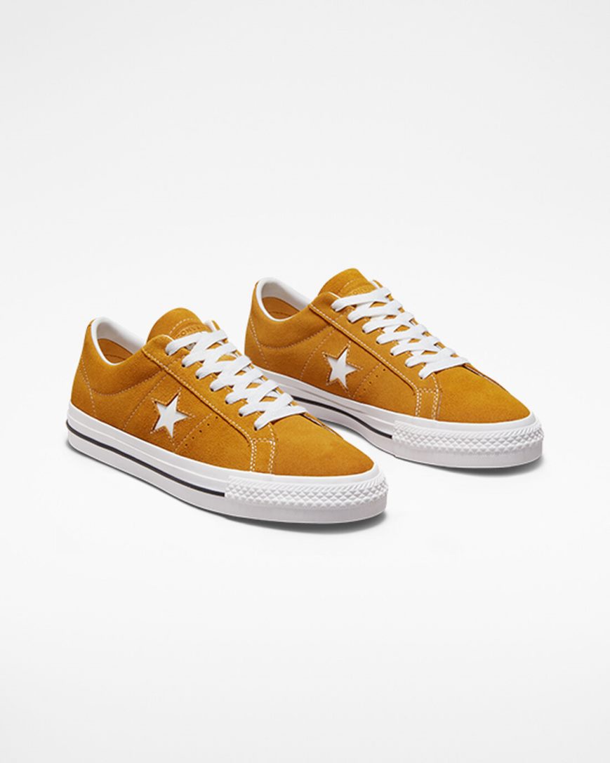 Skate Topanky Converse One Star Pro Damske Zlate Oranžové Biele Čierne | SK PEQHL2